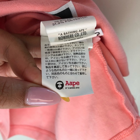 BAPE Bathing Ape Pink Oversized Hoodie Dress size XXS - Picture 6 of 9